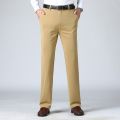PlusSizeMen'sStraightCutCEOFormalPantsLooseElasticBusinessTrousersCasualPantSeluar SlackLelakiOfficeWear. 