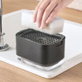 Soap Dispenser Box Press Dispenser Scrubbing Liquid Container Kitchen Bathroom Automatic Detergent Foam Box with Sponge Holder. 