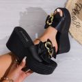 Women Wedges Sandals 2026 New Summer Women Slip on High-heeled Fashion Woman Shoes Comfortable Flower Outdoor Platform Sandals.