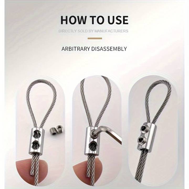 10pcs%20Adjustable%20Stainless%20Steel%20Wire%20Rope%20Lock%20Clamps%20-%20Self-Locking%20Fasteners%20for%20Home%20Renovation%20-%20Double%20Hole%20Telescopic%20-%20Image%204