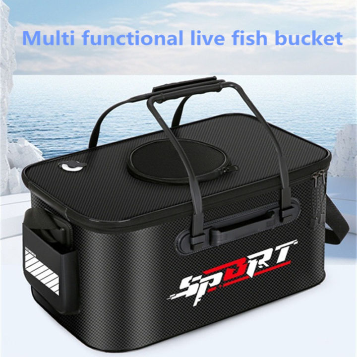 Single shoulder fish bucket, live fish, foldable portable water tank, travel camping box, outdoor fishing box, fishing gear