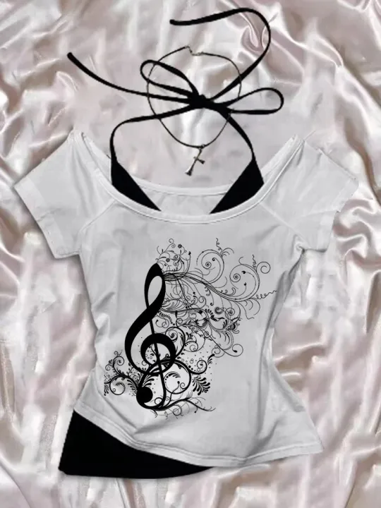 Summer%20Fashion%20Street%20Versatile%20T-shirt%20Gothic%20Punk%20Hand-painted%20Printed%20Pattern%20Women's%20Tops%20Y2k%20Clothing%20-%20Image%205