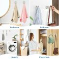 Towel Hook Brushed Nickel, SUS304 Stainless Steel Bathroom Towel Holder, Kitchen Shower Towel Hanger, Wall Mount.