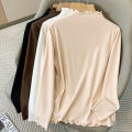 2026 Plus Size Women's Long Sleeve Turtleneck Velvet Base T-shirt Inner Wear Autumn Winter Fleece Lined Fashion Big Size Tops. 