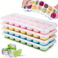 14 Grids Reusable Silicone Ice Cube Mold Lids Freezer Summer Fruit Ice Maker Custom Logo Kitchen Tools.