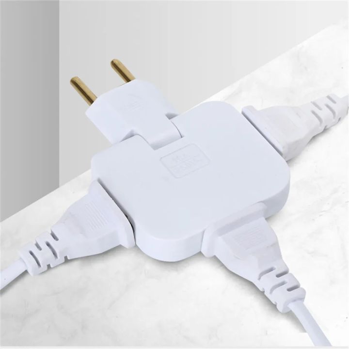 3-in-1 Multi Plug Adapter Socket | EU to BD Converter | 180° Rotating Travel AC Adapter | High Power 3 Socket Extension | Multicolor