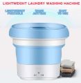 Portable Washing Machine, Folding Semi-Automatic Mini Washer Machine, Ozone Disinfection Ultrasonic Cleaning Machine, Blue. 