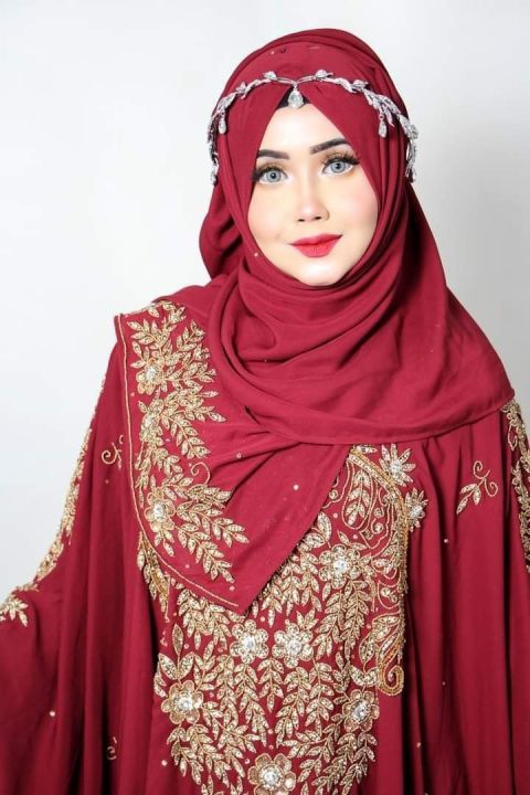 Embroidery hijab for formal wear(hijabs colour can be customised)