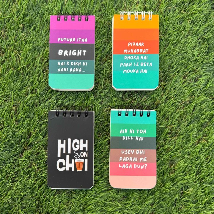 Mini Spiral Pocket Diary / NotePad – 9 cm x 5.3 cm | Matte Card Cover ...