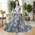 Women's Stylish Digital Print Long Gown Maxi Dress One Piece Casual Kurti. 