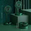 USB Foldable Rechargeable Telescopic Mini Desktop Air Fan - 3-in-1 Portable Battery Fan for Camping. 