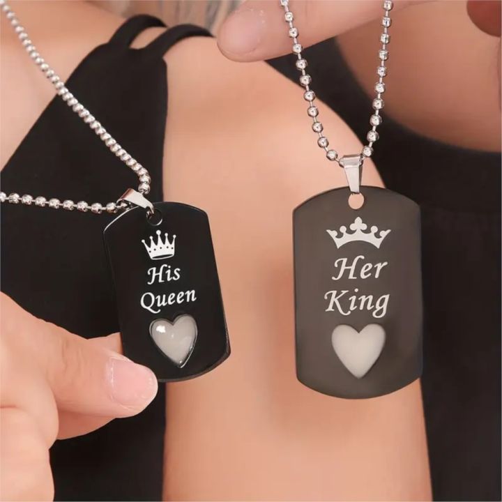 Stainless%20Steel%20Luminous%20Love%20Heart%20Her%20King%20&%20His%20Queen%20Crown%20Pendant%20Necklace%20for%20Women%20Couple%20Necklace%20Jewelry%20-%20Image%203
