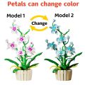 1192pcs Orchid Building Blocks Bouquet Flower Rose Plant Pink Blue Bricks Kid Model Assembled Toys Romantic Valentine's Day . 