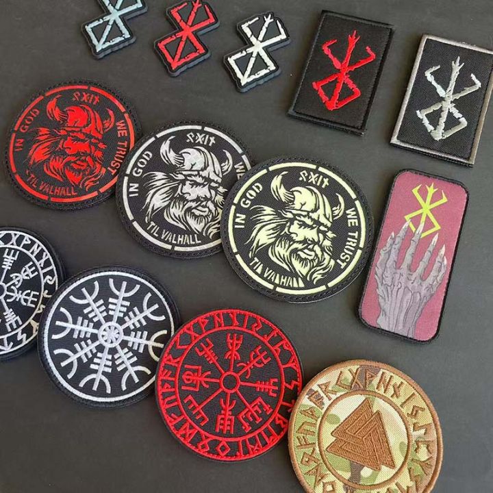 Viking%20Compass%20Berserker%20Rune%20Applique%20Embroidery%20Morale%20Emblem,The%20Warrior%20Of%20Norse%20Viking%20PVC%20Patches%20%20%20Badges%20-%20Image%202