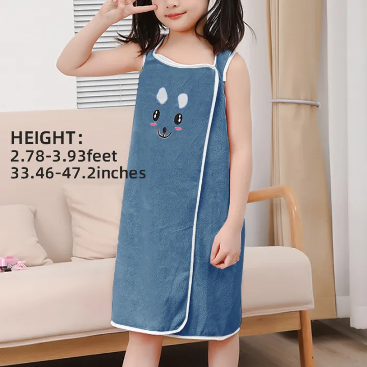 1pc%20Kids%20Bath%20Towel%20Wrap%20,%20%20Cute%20Bunny%20Ears%20Microfiber%20Bath%20Skirt%20for%20Girls%20Age%206-12,%20Ultra-Soft%20Absorbent%20Skin-Friendly%20250gsm%20-%20Image%202
