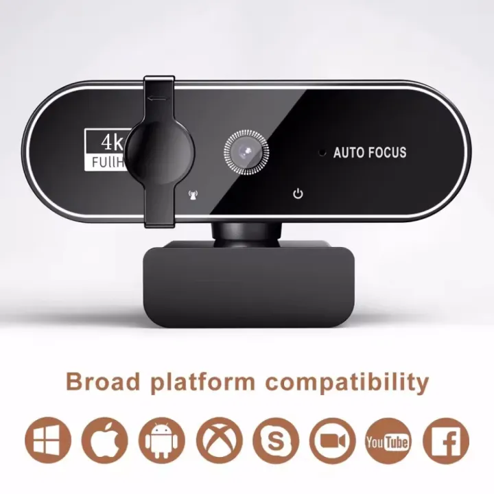 4K Webcam Video Camera 2K Autofocus Streaming Web Cam With Microphone 30fps USB Full HD 1080P Webcams for PC/Computer/Laptop