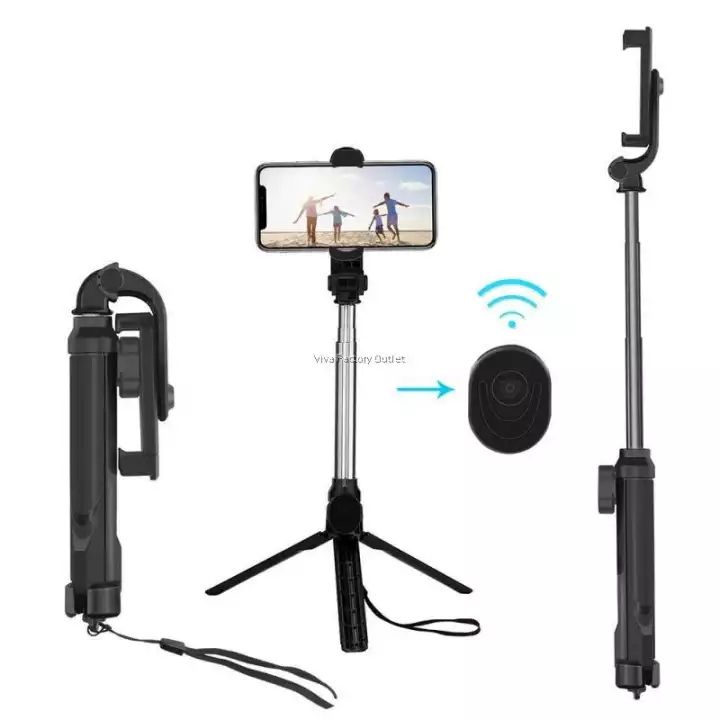 Selfie Stick X2-02 With Wired Remote Shutter Monopod Bluetooth Extendable Handheld Stabilizer Stand Tripod For All Mobile Phone