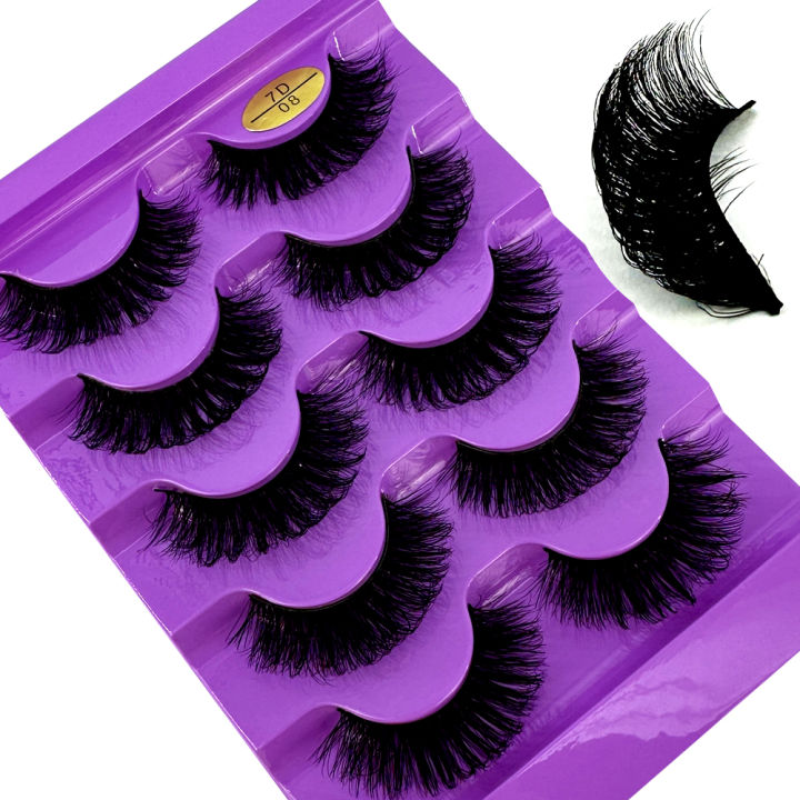 Cat%20Eye%20Eyelashes%203D%20Natural%20False%20Lashes%20D%20Curl%20Fluffy%20Soft%20Cross%205%20Pairs%20Manga%20Lashes%20Wispy%20Natural%20Eyelash%20Extension%20Makeup%20-%20Image%207
