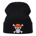 Anime Knited Hats Cosplay Adult Unisex Cap Cartoon Lufy Anime Peripheral Fashion Warm Beanie Hat Skull Embroidery Hood.