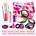 Pretend Play Makeup Kit Girls Realistic Eye Shadow Set Non-Toxic Role Play Toy with Cosmetic Bag  ONLY Models CAN NOT Use. 
