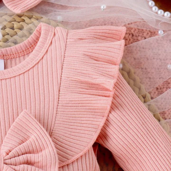 2PCS%20Autumn%200-1%20Year%20Old%20Girl%20Baby%20Sweet%20And%20Cute%20Round%20Collar,%20Pit%20Strip,%20Flower%20Skirt,%20Long-Sleeved%20Suit%20+%20Bow%20Hair%20Band%20-%20Image%204