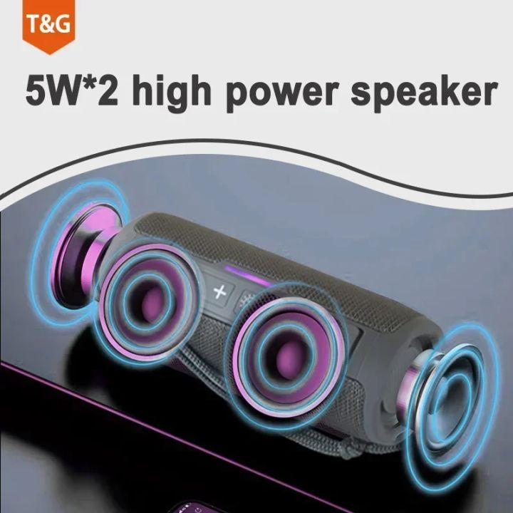 T&G%20TG365%20Portable%20Bluetooth%20Speaker%20Dual%20Bass%20LED%20Wireless%20Subwoofer%20Waterproof%20Outdoor%20Boombox%20FM%20AUX%20BT%20TF%20Music%20Player%20-%20Image%205