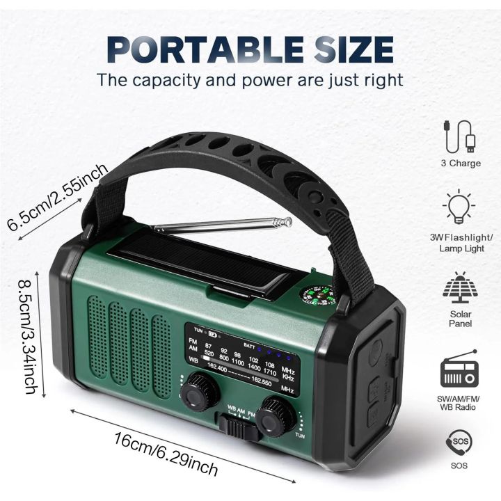 10000mAh%20Emergency%20Solar%20Crank%20AM%20FM%20Weather%20Alert%20Radio%20USB%20C%20Charger%20Flashlight%20SOS%20Alarm%20Compass%20Outdoor%20Gear%20-%20Image%202