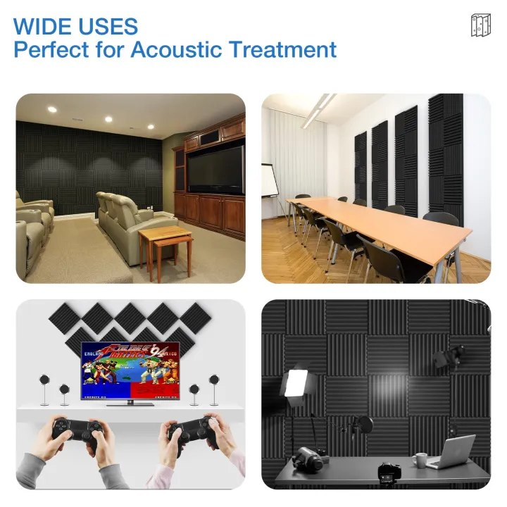 12%20Pack%20Acoustic%20Panels%20Self-Adhesive,%201X12X12%20Inchs%20Soundproof%20Wall%20Panels%20Quick-Recovery%20Sound%20Proof%20Foam%20Panels%20High%20Density%20-%20Image%205