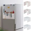 Dust-Proof Refrigerator Cover Cotton Washing Machine Top Protector with Side Storage Bags,Fridge Dust Cover,Washing Machine Top Cover Front Load,Universal Cover Cloth for Home and Kitchen. 