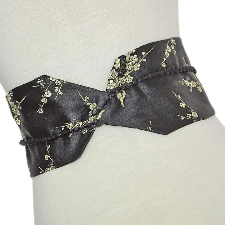 Women's%20Wide%20Corset%20Waist%20Belt%20Bow%20Tie%20Wrap%20Around%20Peach%20Flower%20Silk%20Embroidery%20for%20Dress%20Plus%20Size%20-%20Image%206