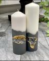 Concrete candle, candle ,geode crystal candle, 14k gold candle. 
