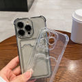 Wallet Card Holder Clear Soft Case For iPhone 11 13 12 14 15 16 Pro Max 17 Air X XSMax XR 16promax Transparent Card Slots Cover. 