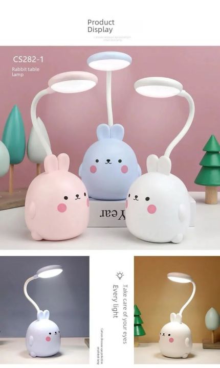 Led Eye-protection Desk Lamp Primary School Students Study Reading Night Light Cartoon Design.