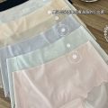 Spring and summer thin breathable ice silk seamless underwear women's mid-waist solid color girls ultra-thin mask pants ladies underwear. 