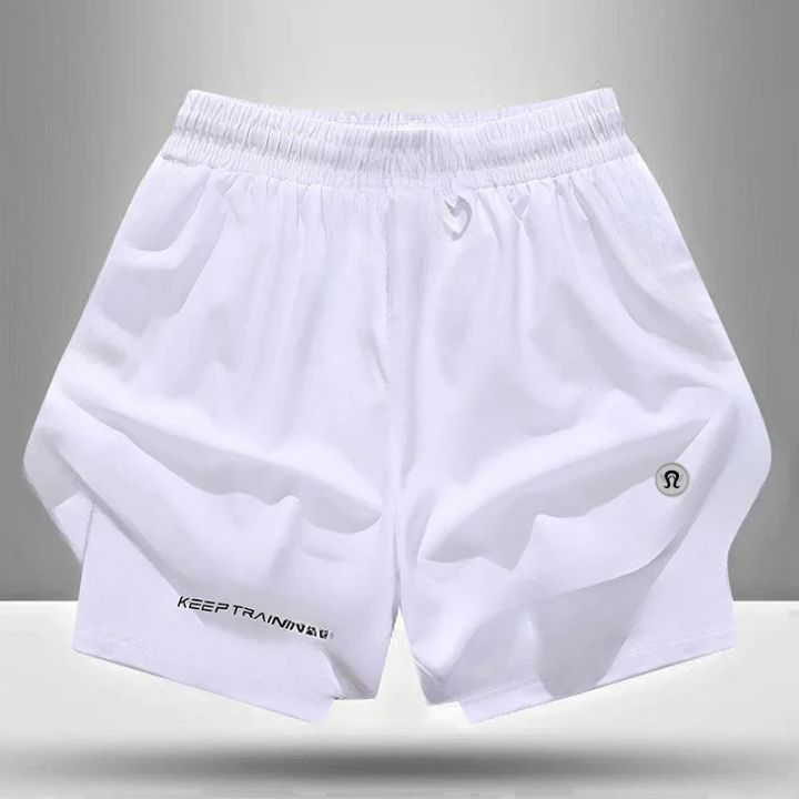 Quick-drying%20Summer%20Sports%20Shorts%20Men's%20and%20Women's%20Quick-drying%20Ice%20Silk%20Thin%20Yoga%20Fitness%20Training%20Three-point%20Pants%20-%20Image%202