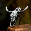 Black Fashion Vintage Animal Skull Necklace Stainless Steel Cow Head Pendant For Men Unique Amulet Jewelry Gift Dropshipping. 