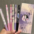 6pcs Cute Butterfly Gel Pens Aesthetic Stationary Pens ，Kawaii pen stationery，0.5 Mm Quick-drying Black Ink Pens Fine Point. 