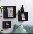 set of 3 wall mounted wooden shelf box shape storage shelf ,book shelf ,wall.decor home decor. 