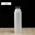 Plastic Squeezing Sauce bottle New Squeezable Graduated Jam Container Salad 3 Nozzles Gravy Boats.