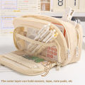 Simplified Japanese Large Capacity Pencil Case Stationery Box for Elementary, Middle, and High School Students.