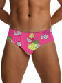Men's Tropical Fruit Pattern Quick-Drying Triangle Drawstring Swimming Trunks, Men's Swimwear, Summer Beach Swimming Shorts.
