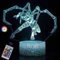 Spiderman Toys Kids 16 Color Remote Control Night Light Superhero Christmas Gift Birthday 3D Illusion Lamp for Kid Gift. 