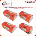 Easy Tissue Perfume Hand Towel 150 pcs 1 ply Pack of 4 packet. 