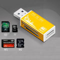 Alloy Card Reader 4 Ports USB2.0 Micro SD TF M2 MS Pro Duo MMC SDHC DV Phone Camera Memory Card Adapter with LED Indicator.