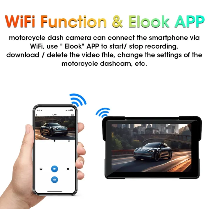 Jansite%205/7%20inch%20Carplay%20Motorcycle%20DVR%20Navigation%20GPS%20Wireless%20CarPlay%20Android%20Auto%20IPX7%20Display%20Screen%20Portable%20Moto%20Monitor%20-%20Image%207