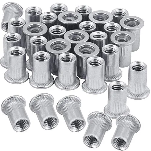 M10 Threaded Rivet 10 Pcs M3 M4 M5 M6 M8 M10 M12 Aluminum Rivet Nut Flat Head Thread ...