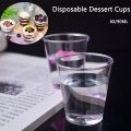Reusable Transprent Plastic Disposable Dessert Cups Round Pudding Boxes Cupcake Muffin Cup Mould Kitchen Drinks Tools 50/90ml.