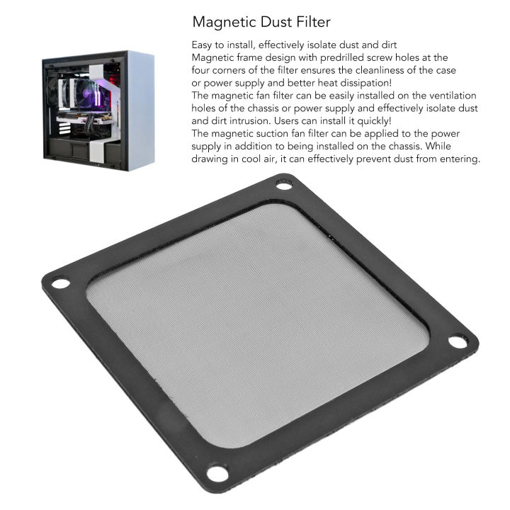 5Pcs%2080x80mm%20PC%20Computer%20Case%20Cooler%20Fan%20Dust%20Filter%20Magnetic%20Frame%20Dustproof%20PC%20Fan%20Dust%20Filter%20Mesh%20Black%20-%20Image%203