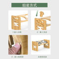 1PC Anti Slip Bamboo Pet Feeder Stand Adjustable Raised Food Bowls with 2 Bowls for Comfort Feeding. 
