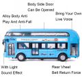 1/36 Double-decker Bus Model Car Toy Alloy Diecast Sound Light Metal Vintage London Autobus Models Toys Collection Kids Gifts. 